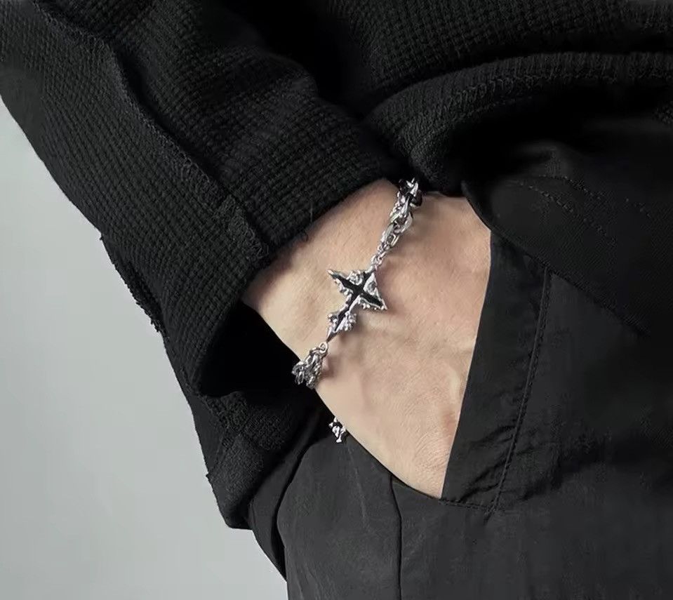 Jewelry Gothic Punk Cross Chain Bracelet Size ONE SIZE - 1 Thumbnail