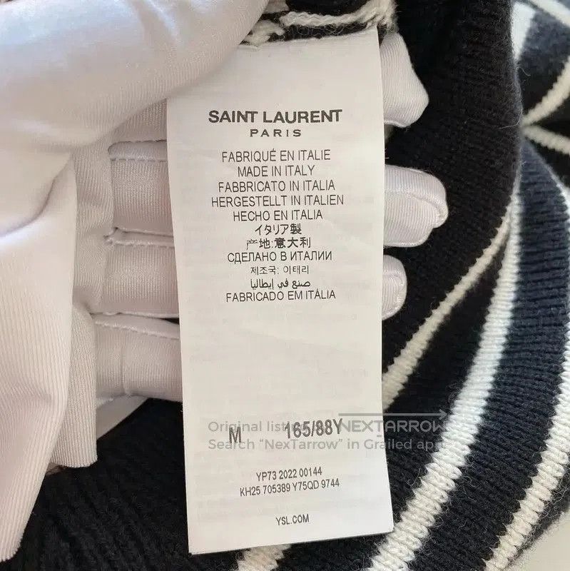Yves Saint Laurent YSL Striped Wool Long Sleeve Knit Top . Size M / US 6-8 / IT 42-44 - 6 Thumbnail