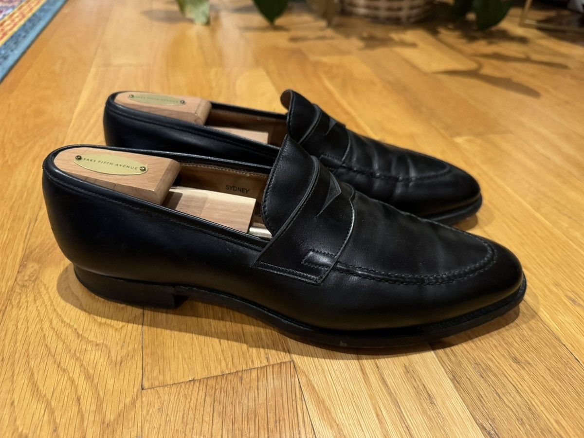 Barneys New York × Crockett & Jones Crockett & Jones for Barneys NY Sydney black penny loafer Size US 8.5 / EU 41-42 - 4 Thumbnail