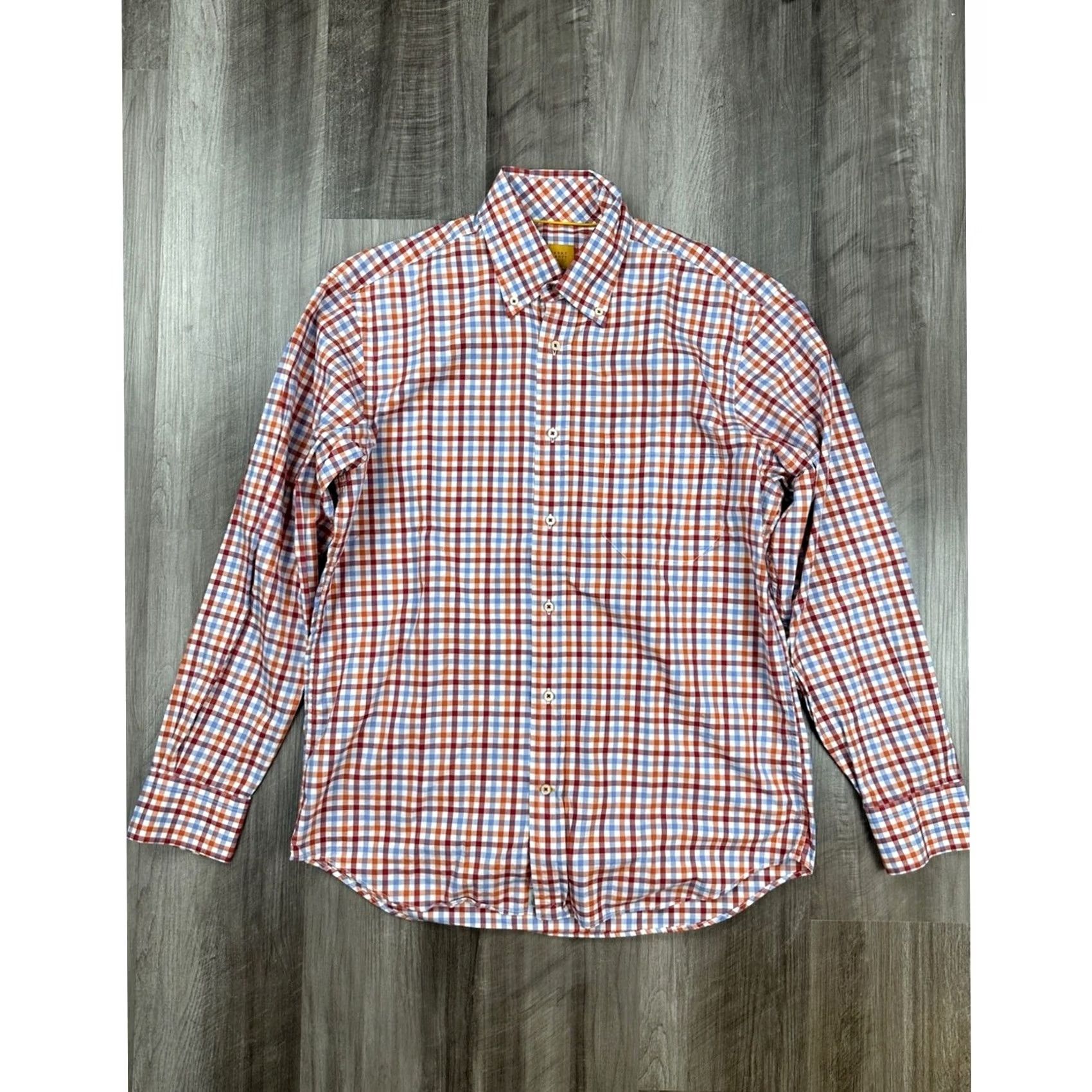 Robert Talbott Robert Talbott Caramel Checkered Long Sleeve Button Down - Medium Shirts Mens Red Size US M / EU 48-50 / 2 - 2 Thumbnail