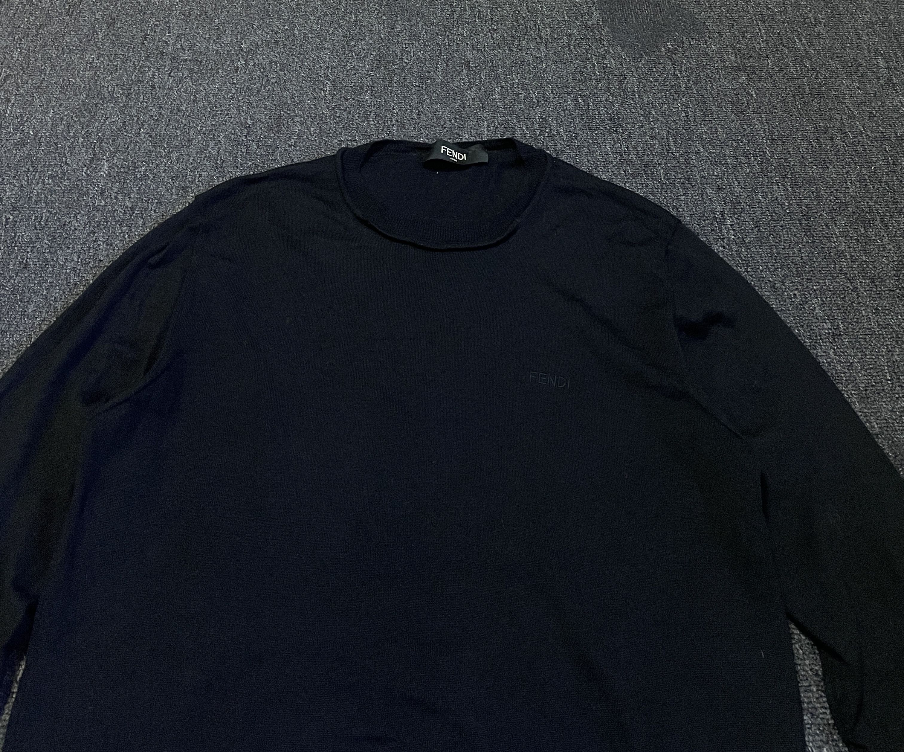 Fendi Fendi unisex black wool Knitwear/Sweaters size 48 like S Size US M / EU 48-50 / 2 - 2 Thumbnail