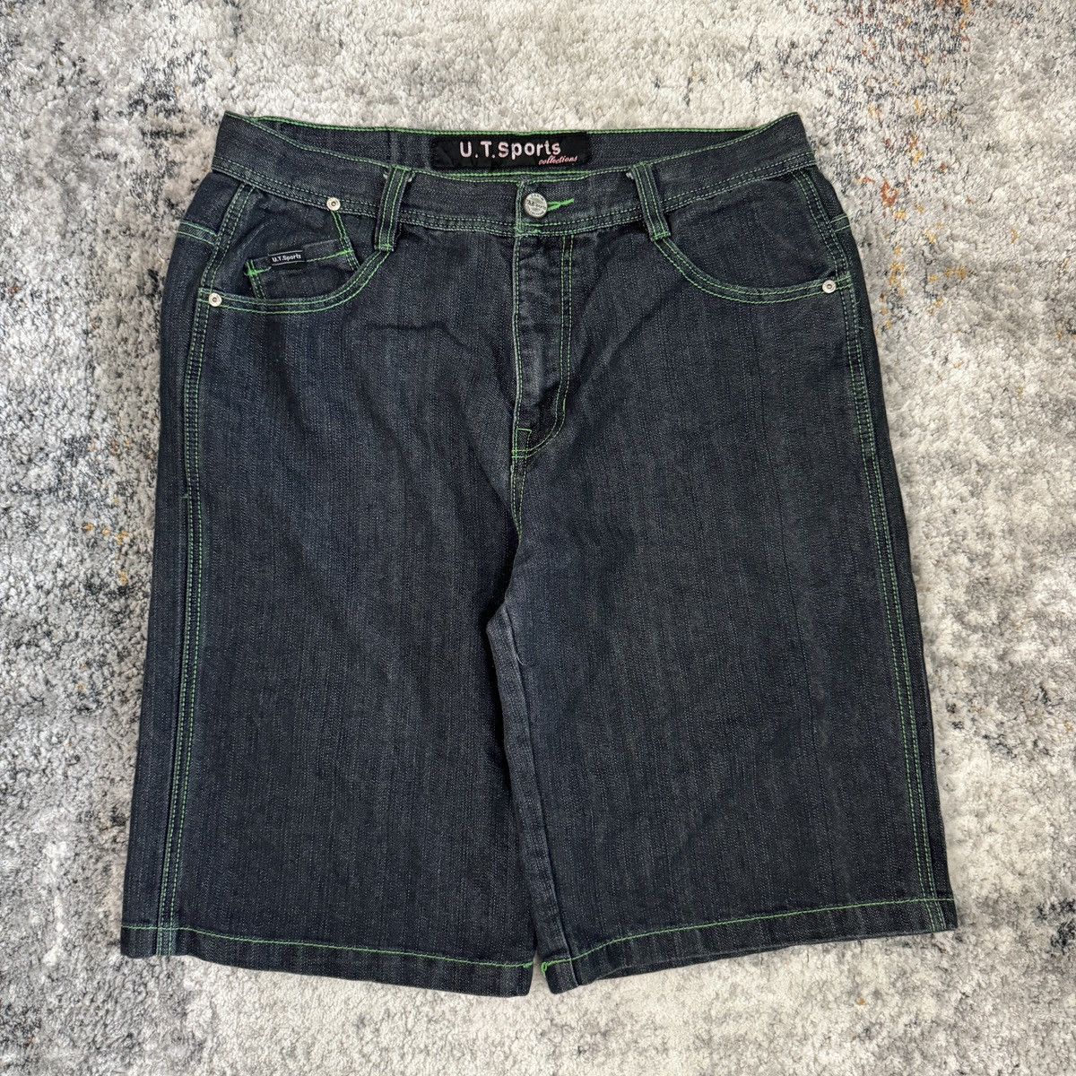 JNCO × Japanese Brand × Vintage Crazy Vintage cybergoth contrast stitch baggy wide leg short Size US 36 / EU 52 - 2 Thumbnail