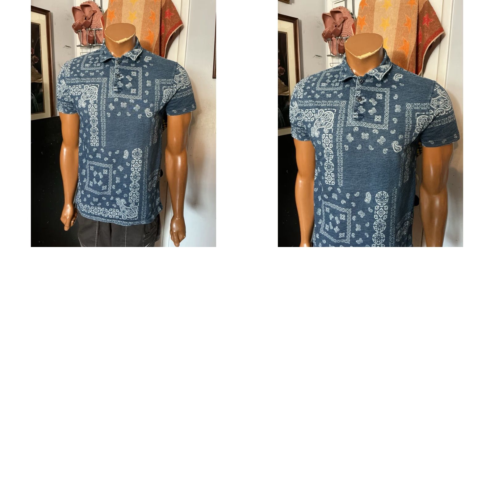 Polo Ralph Lauren Polo Ralph Lauren Polo Shirt Bandana Paisley Indigo Blue All Over Print S/S Sz.S Mens Size US S / EU 44-46 / 1 - 8 Thumbnail