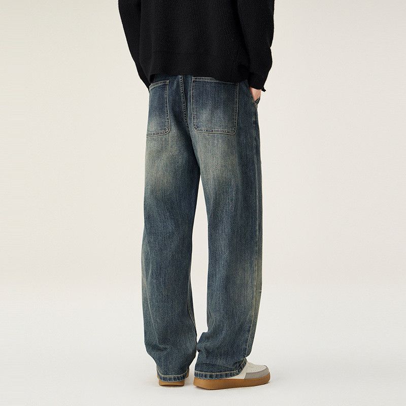 Vintage American retro distressed patchwork straight jeans for men Size US 32 / EU 48 - 5 Thumbnail