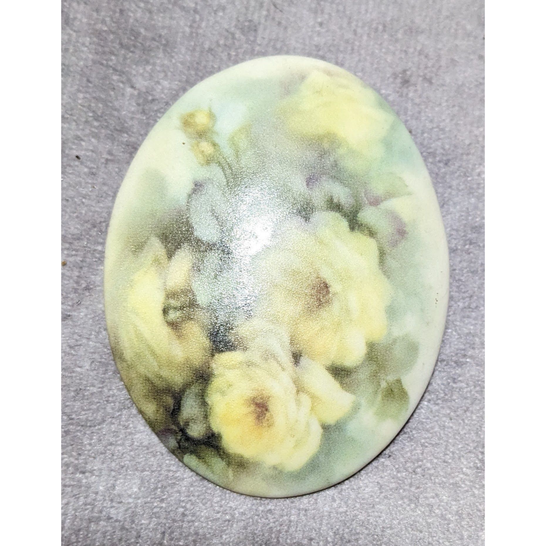 Other Vintage Ceramic Yellow Rose Painted Brooch Size ONE SIZE - 4 Thumbnail