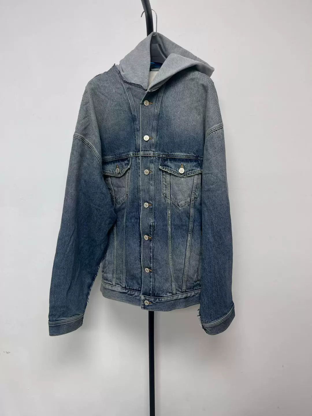 Balenciaga balenciaga denim hooded casual jacket Size US M / EU 48-50 / 2 - 1 Thumbnail