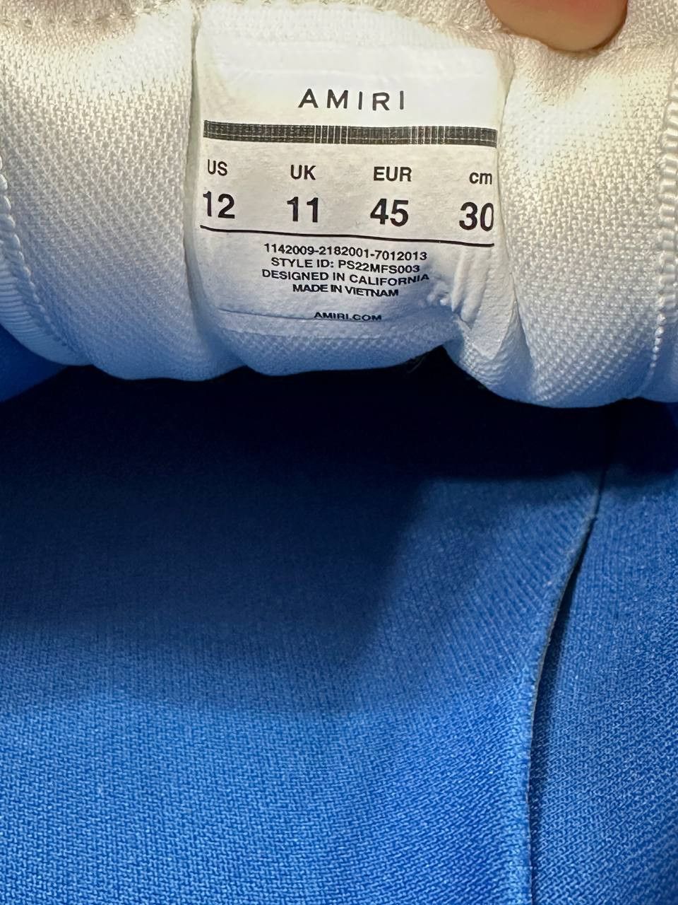 Amiri Amiri Skel Top Low 'White Blue' Sneakers Size US 12 / EU 45 - 15 Thumbnail