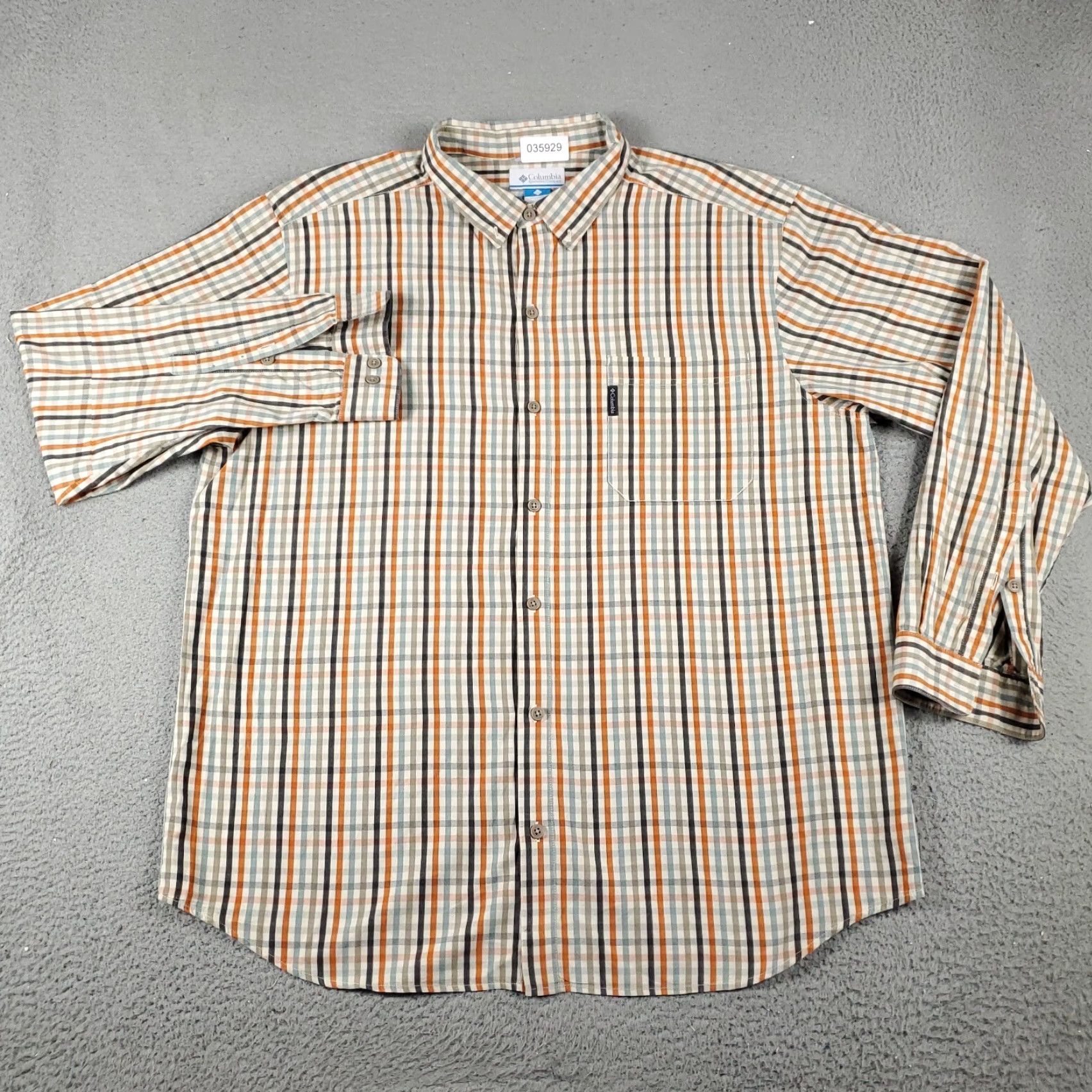Vintage Columbia Casual Button-Up Shirt Mens 2XL Beige Check Long Sleeve Size US XXL / EU 58 / 5 - 3 Thumbnail