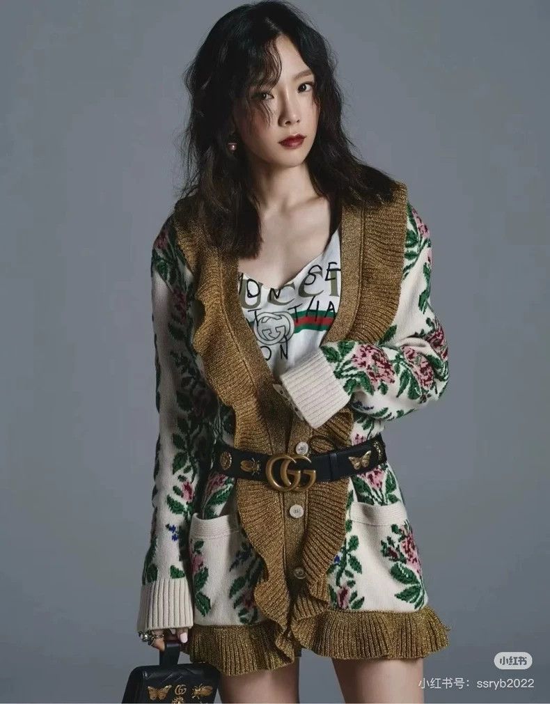 Gucci Gucci Gold thread floral wool lotus leaf collar knitted car Size M / US 6-8 / IT 42-44 - 8 Thumbnail