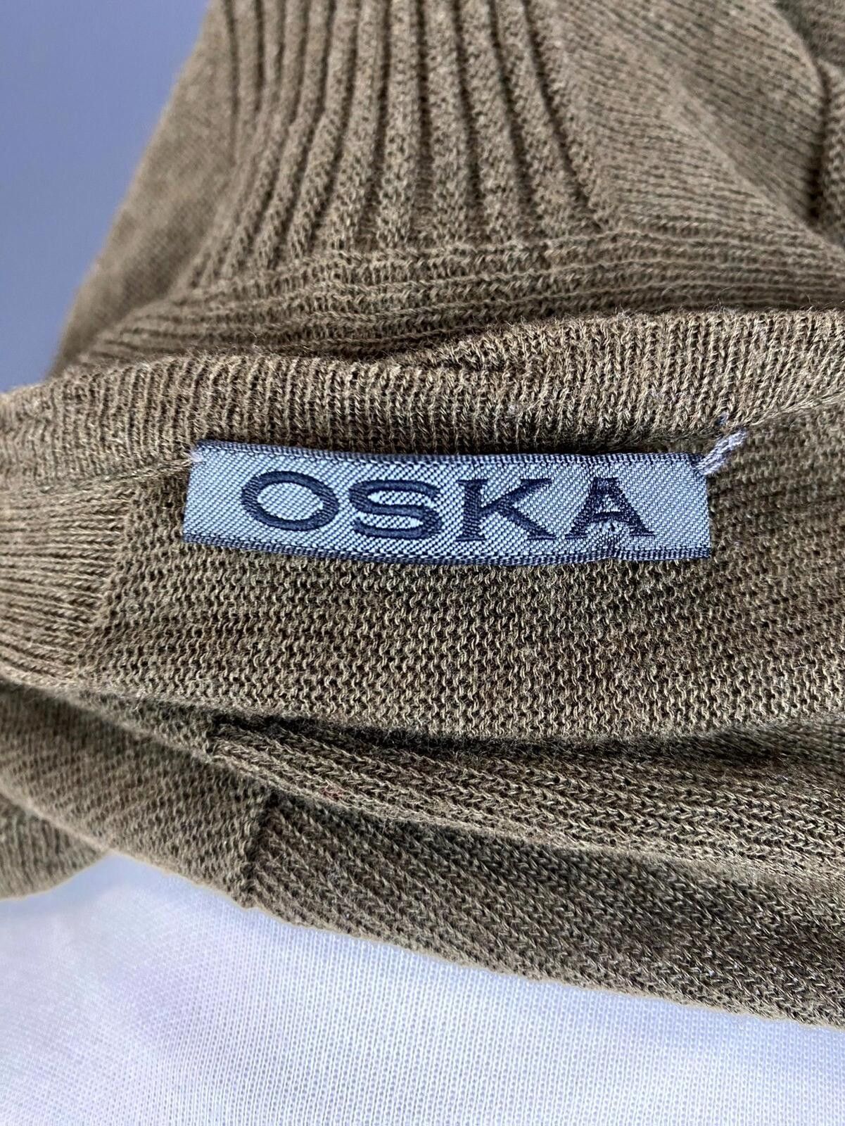 Oscar De La Renta OSKA Khaki Wool Knit Long Sleeve Lagenlook Dress Size 2 Size XS / US 0-2 / IT 36-38 - 11 Thumbnail