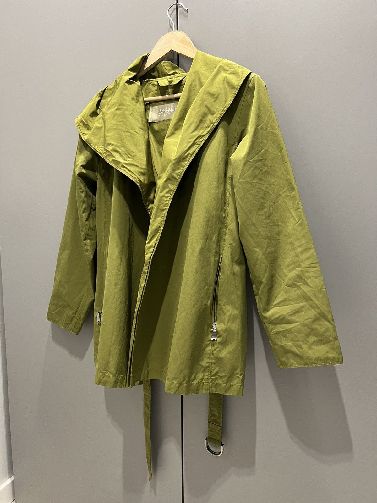 Max Mara Max Mara Rainwear Green Belted Wrap Coat Open Front Jacket Size M / US 6-8 / IT 42-44 - 2 Thumbnail