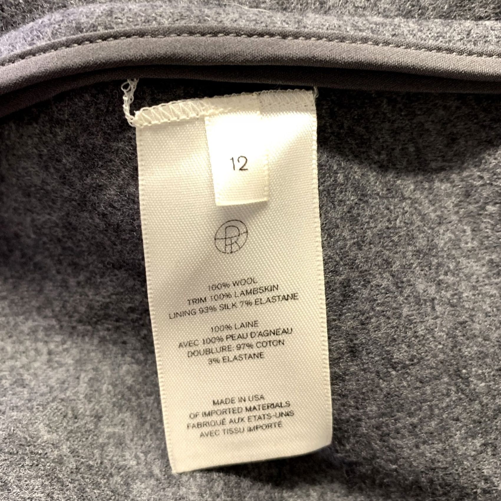 The Row VINTAGE THE ROW Coat Grey Black Wool Lambskin Size 12 Women Dress Coat Wool Lambskin Black Grey 12 Womens Size XL / US 12-14 / IT 48-50 - 6 Thumbnail