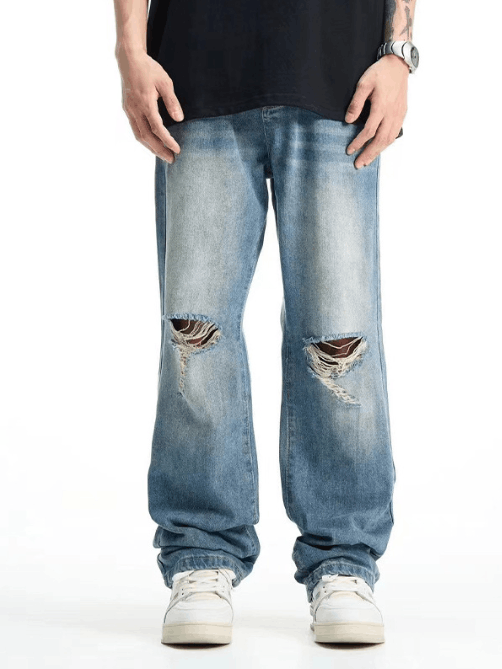 Japanese Brand × Jean High street handsome men's ripped jeans Size US 34 / EU 50 - 2 Thumbnail