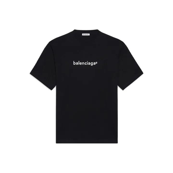 Balenciaga Balenciaga Black Logo Print Short Sleeve Tee 0079 Size S / US 4 / IT 40 - 1 Thumbnail