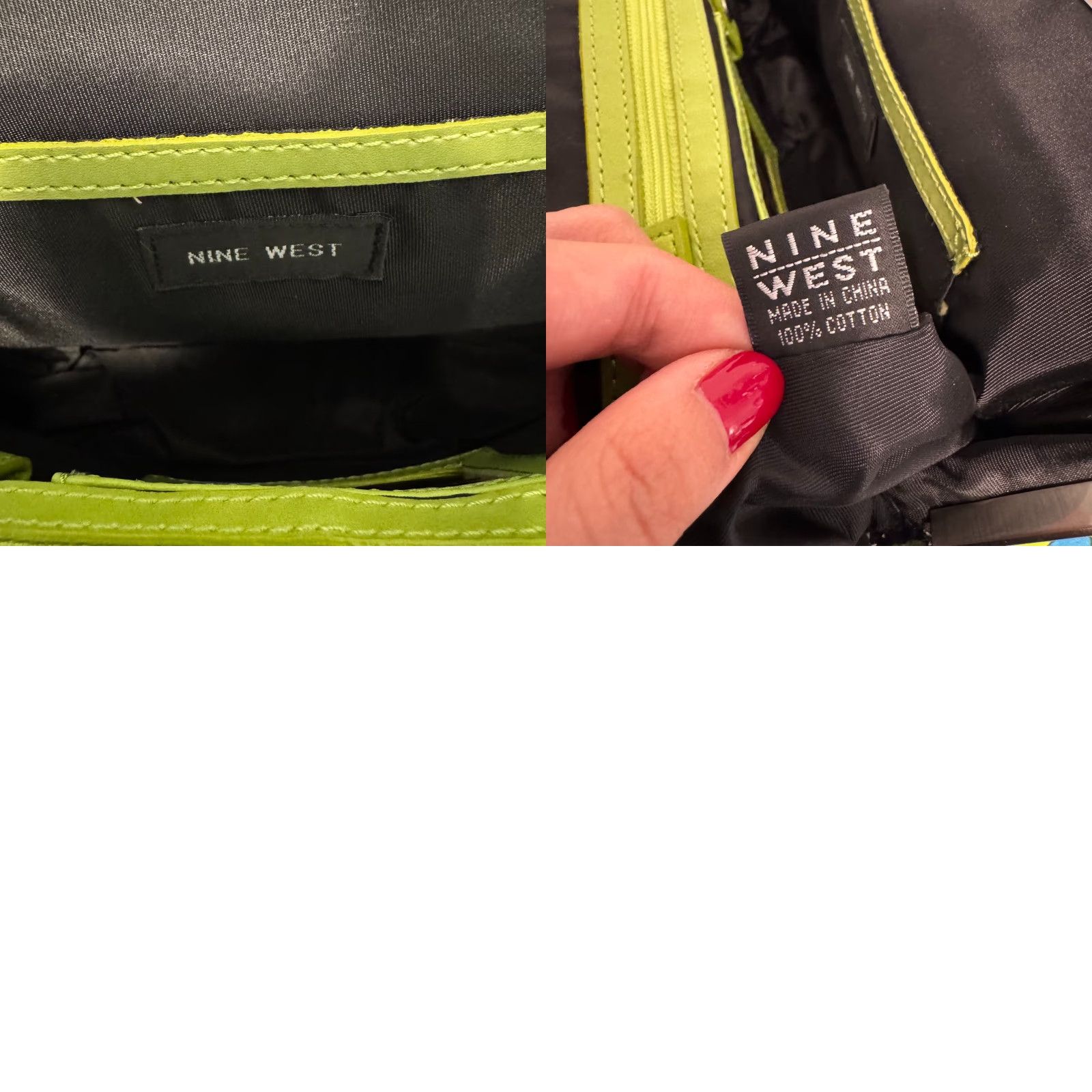 Nine West VINTAGE Nine West Shoulder Bag Purse Green Kisslock Groovy Pattern 90s Y2K Womens Bag Size ONE SIZE - 9 Thumbnail