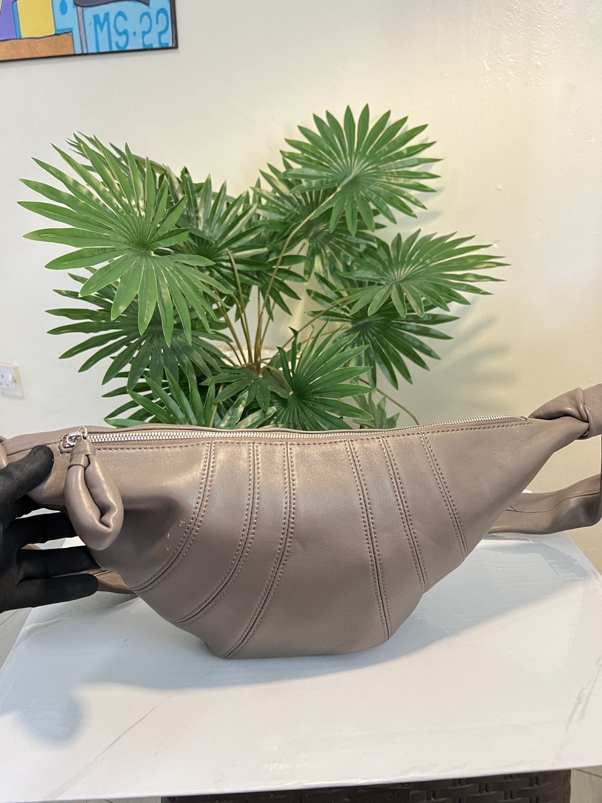 Lemaire LEMAIRE Croissant Medium Mink Cotton Shoulder Bag Size ONE SIZE - 5 Thumbnail