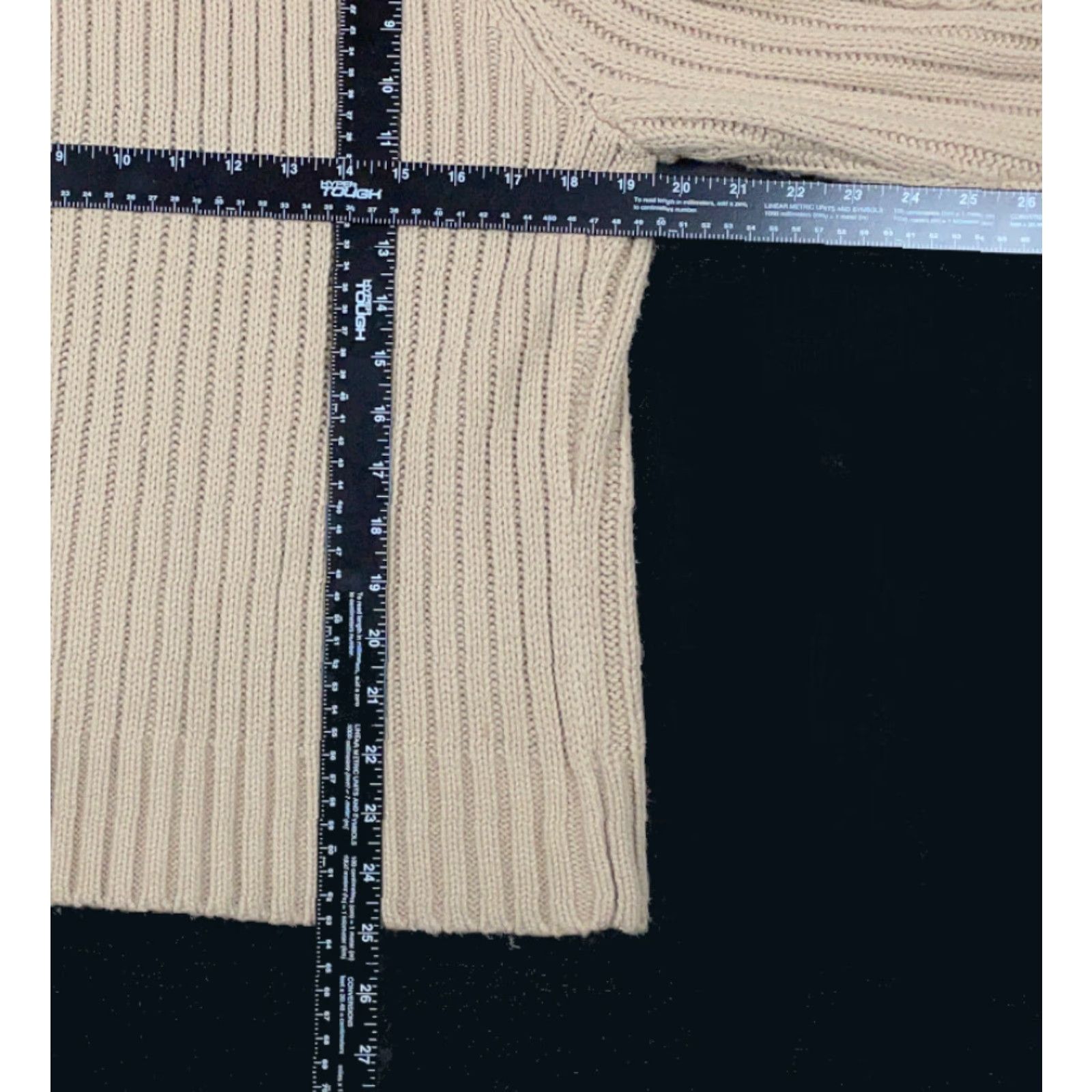 Vintage VINTAGE St. John's Bay Cardigan Beige Cable-Knit High Neck Womens XL Sweater 90s RetroHipster Casual Beige Size XL / US 12-14 / IT 48-50 - 7 Thumbnail
