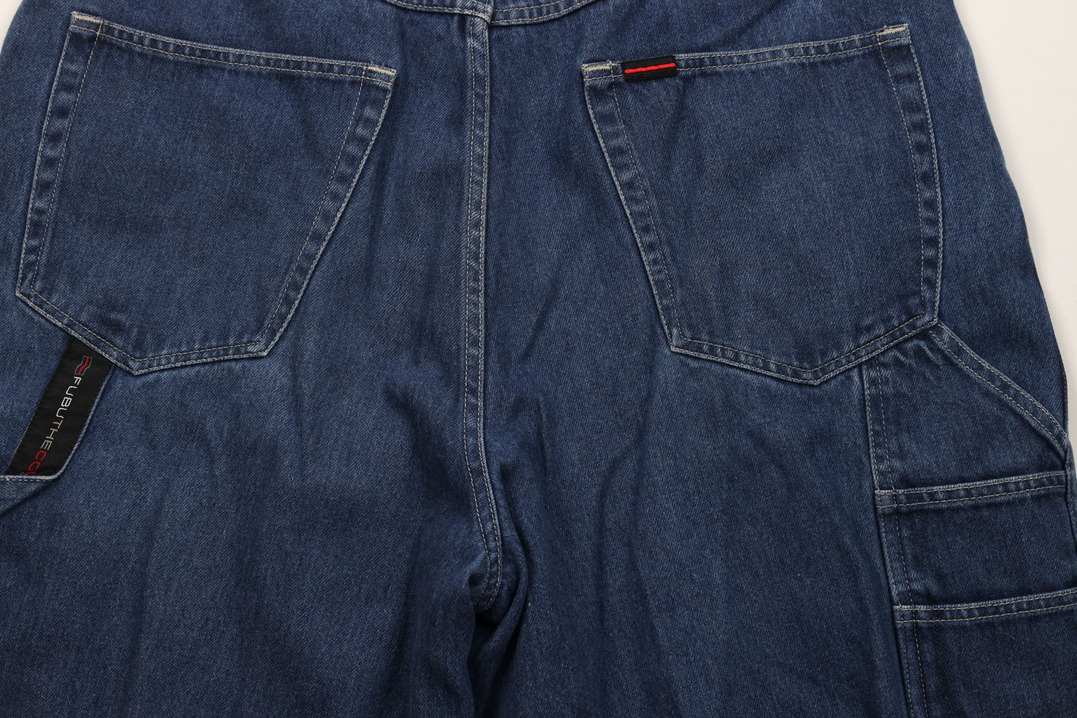 Fubu Vintage 90s Y2K FUBU Spell Out Baggy Denim Cargo Shorts Blue Size US 38 / EU 54 - 12 Thumbnail