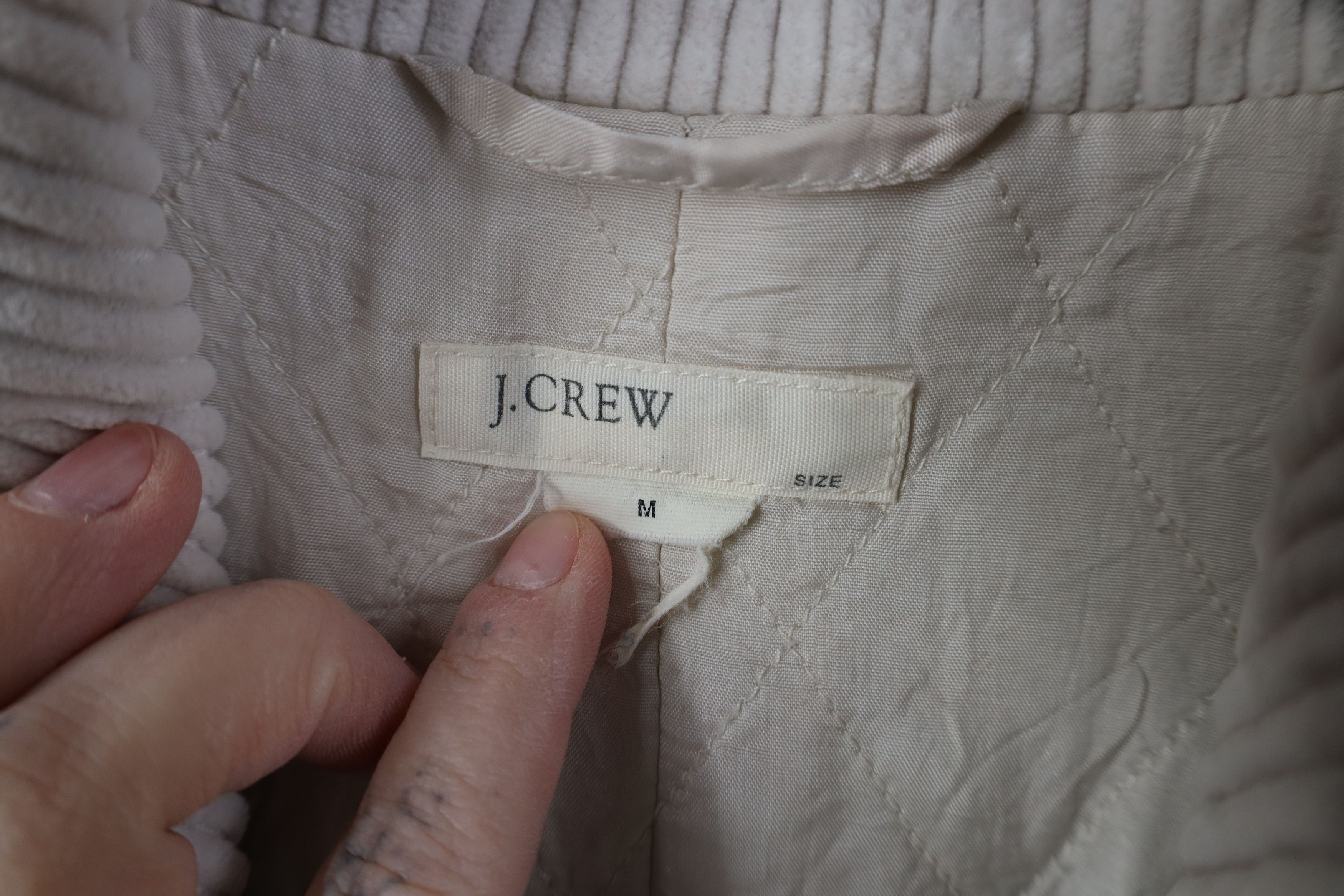 J.Crew Vintage 90s Y2K J Crew Quilted Corduroy Peacoat Jacket Size M / US 6-8 / IT 42-44 - 9 Thumbnail