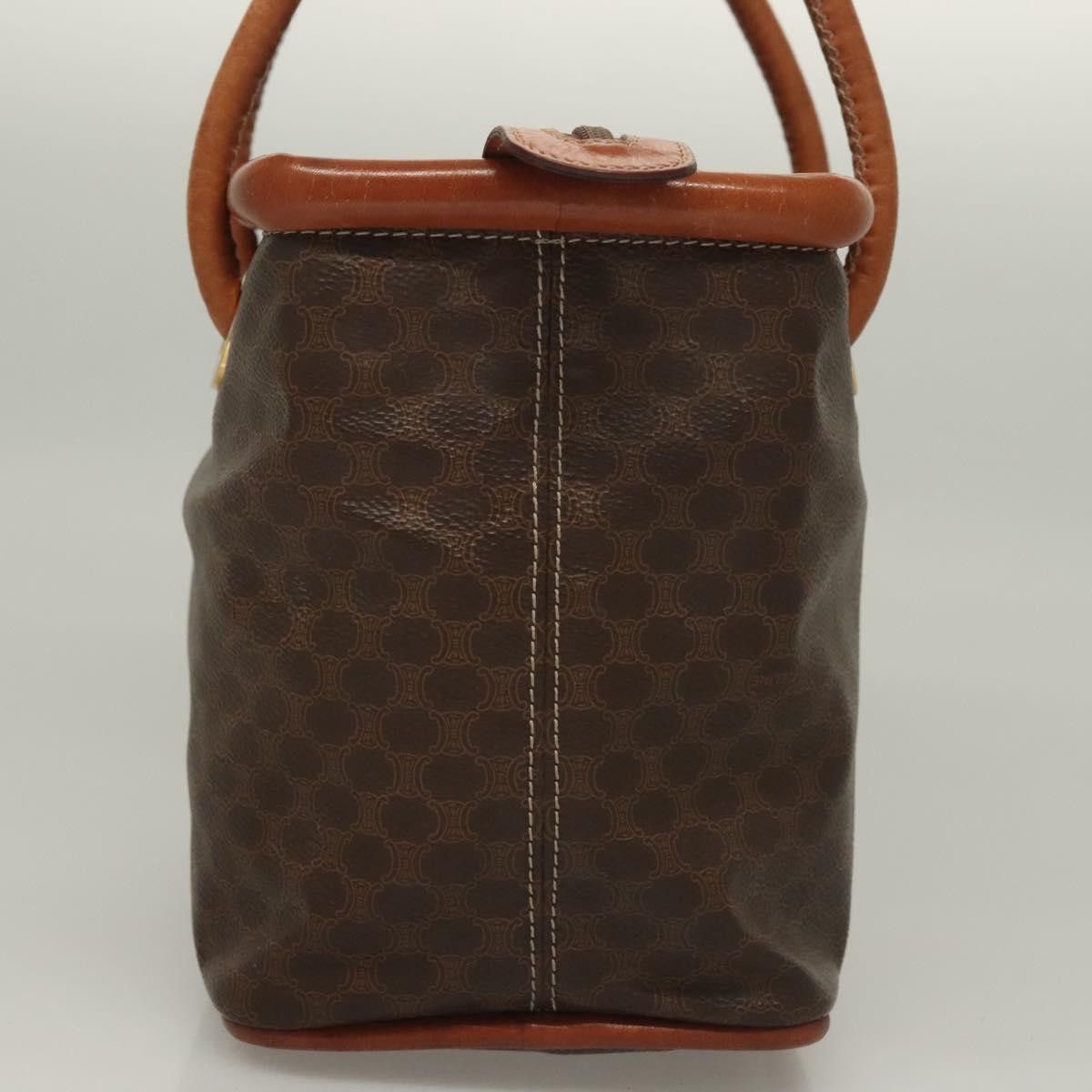Celine CELINE Macadam Canvas Hand Bag Pvc Leather Brown Gold Size ONE SIZE - 4 Thumbnail