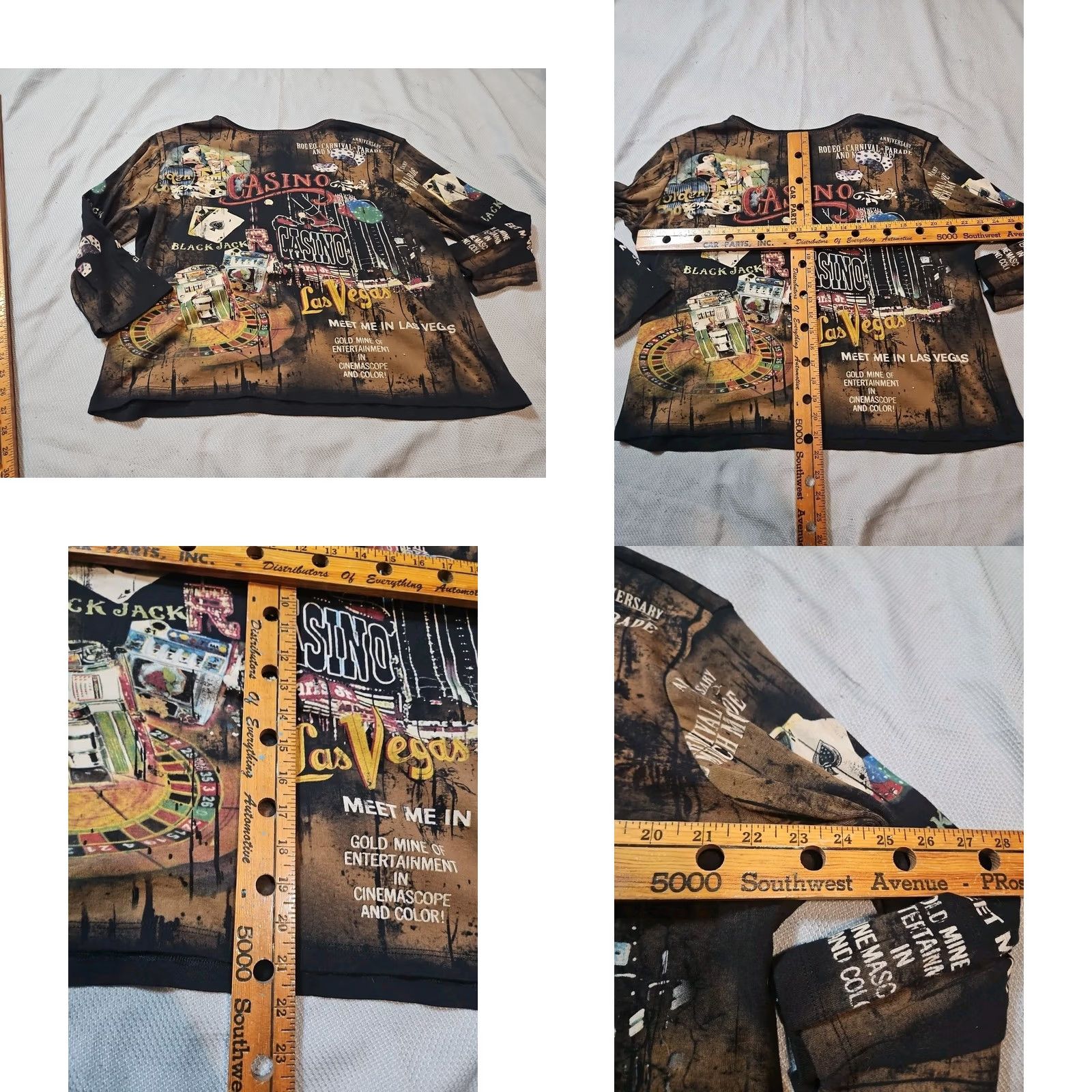 Vintage VINTAGE Cactus Shirt Womens 2XL Black 90s Las Vegas Graphic AOP Cropped Jeweled Shirt Size XXL / US 16-18 / IT 52-54 - 8 Thumbnail