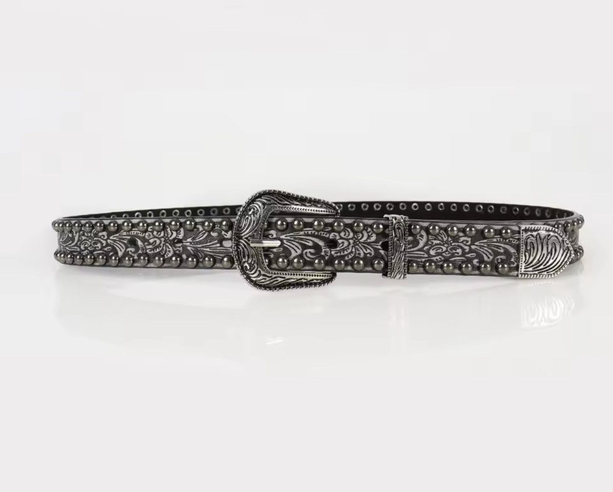 Japanese Brand retro old threaded rivet embossed Pu Leather belt Size ONE SIZE - 3 Thumbnail