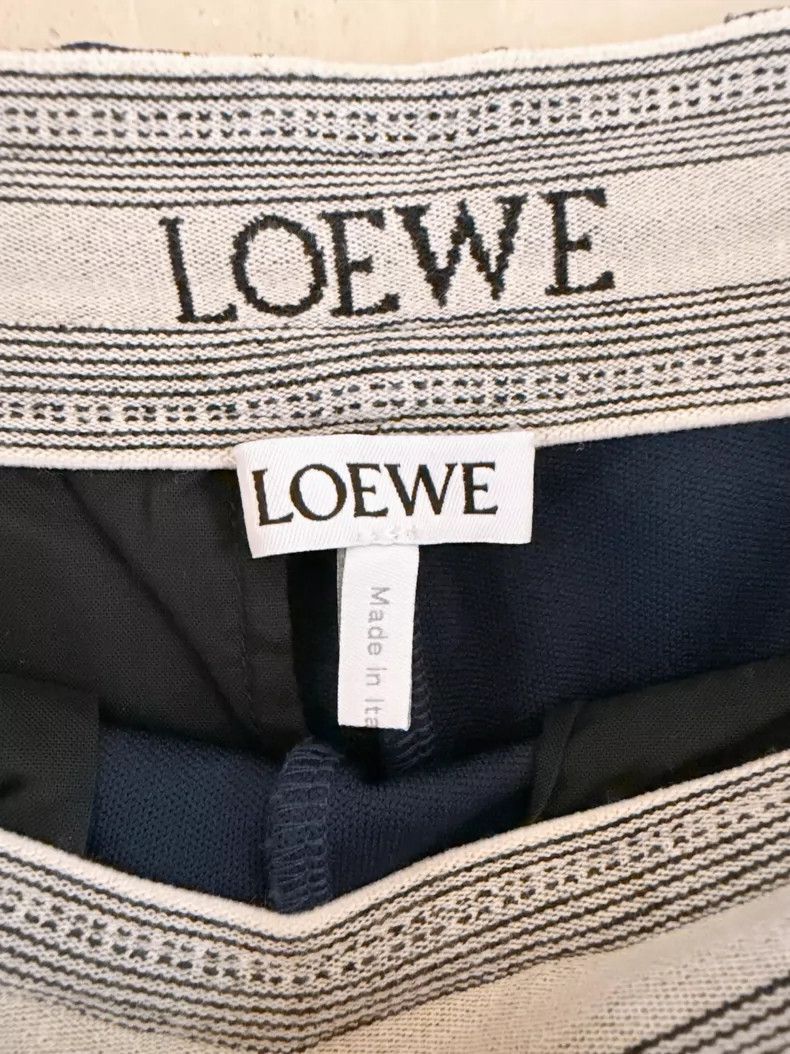 Loewe LOEWE sizeS Navy blue striped logo sweatpants Size 28" / US 6 / IT 42 - 7 Thumbnail