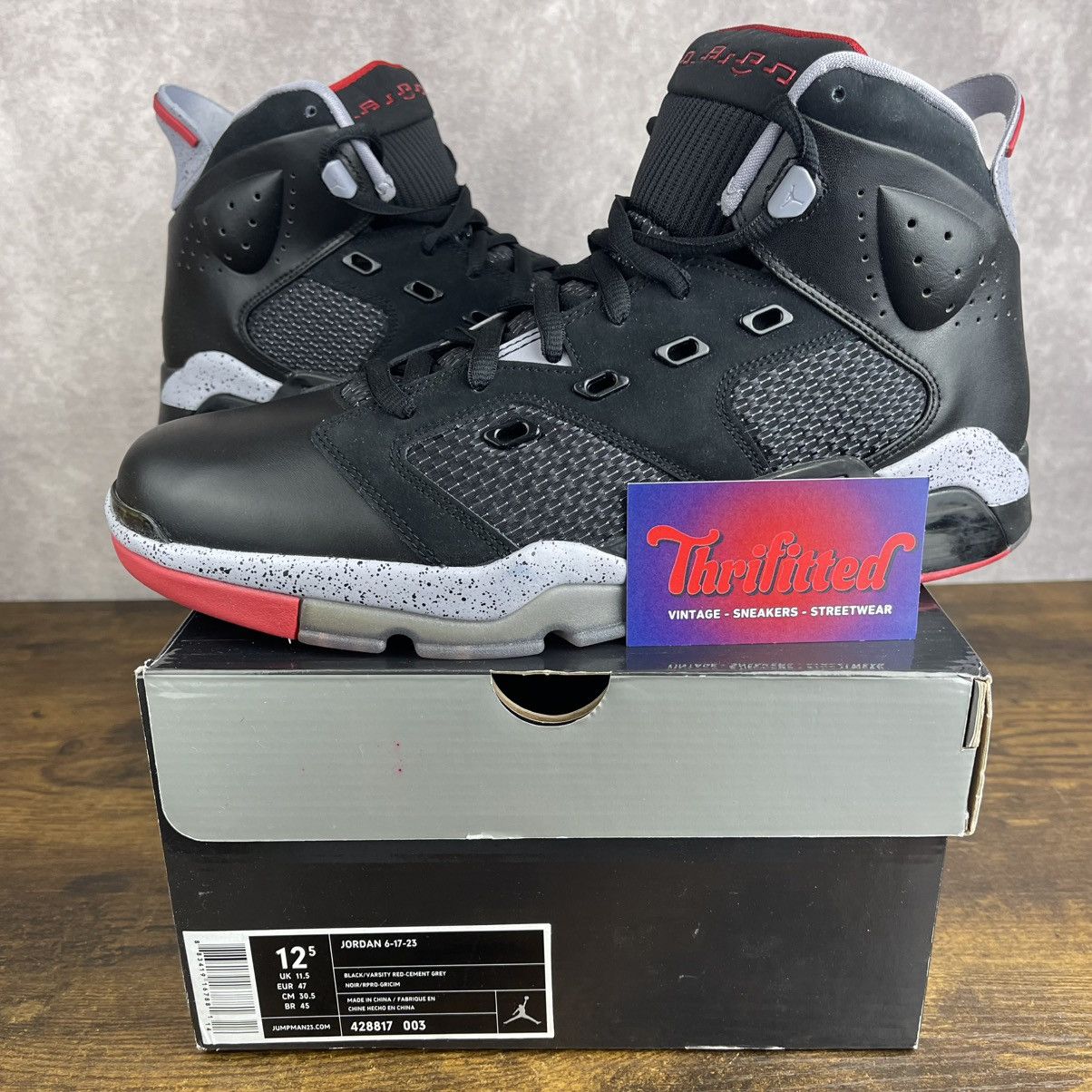 Jordan Brand NEW Jordan 6-17-23 Black Cement 428817-003 Men’s OG Rare MJ Size US 12.5 / EU 45-46 - 1 Thumbnail