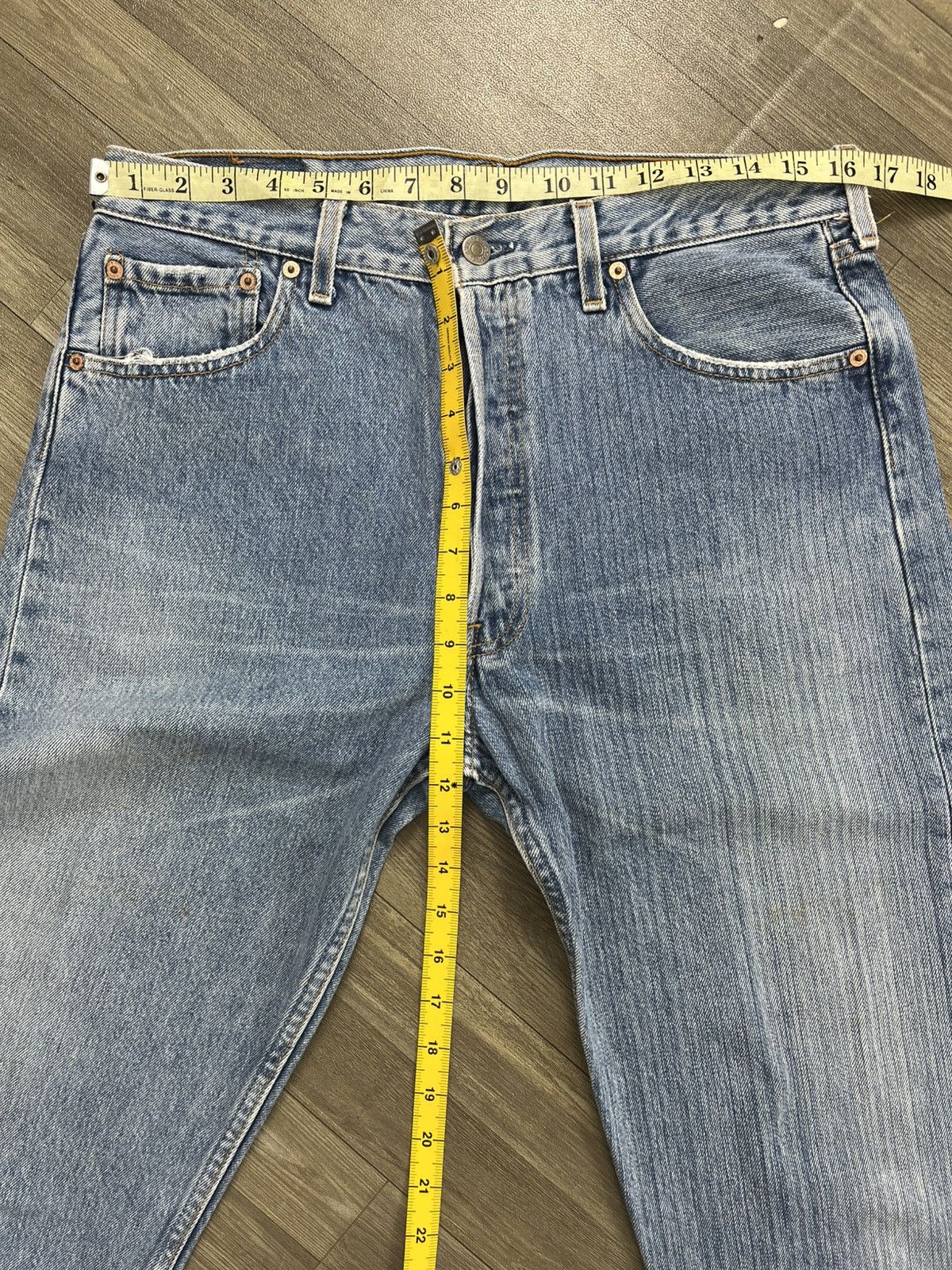 Levi's Vintage Clothing 🇺🇸1990s Vintage Levis 501 33x32 Straight Leg Light Blue Jeans Size US 32 / EU 48 - 23 Thumbnail