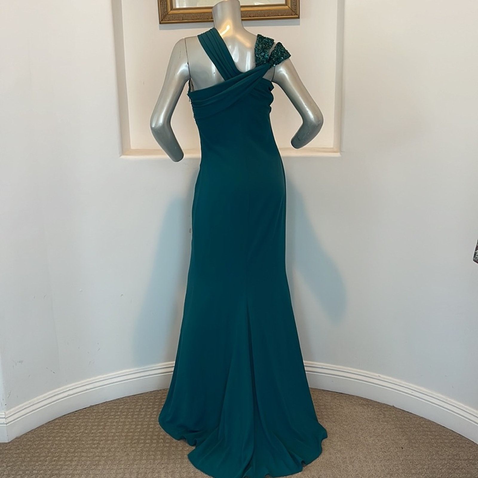 Badgley Mischka Badgley Mischka Collection Aqua Gown Maxi Dress Formal 10 Size L / US 10 / IT 46 - 2 Thumbnail