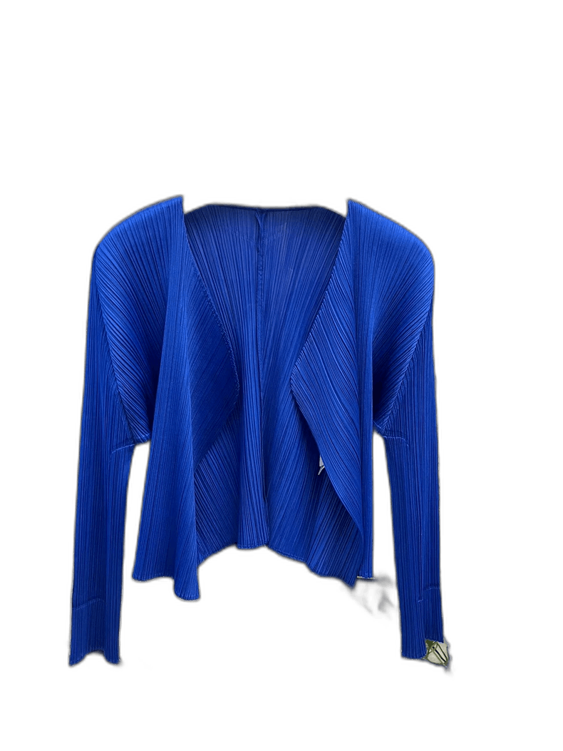 Issey Miyake Blue Pleated Long Cardigan Size M / US 6-8 / IT 42-44 - 1 Thumbnail