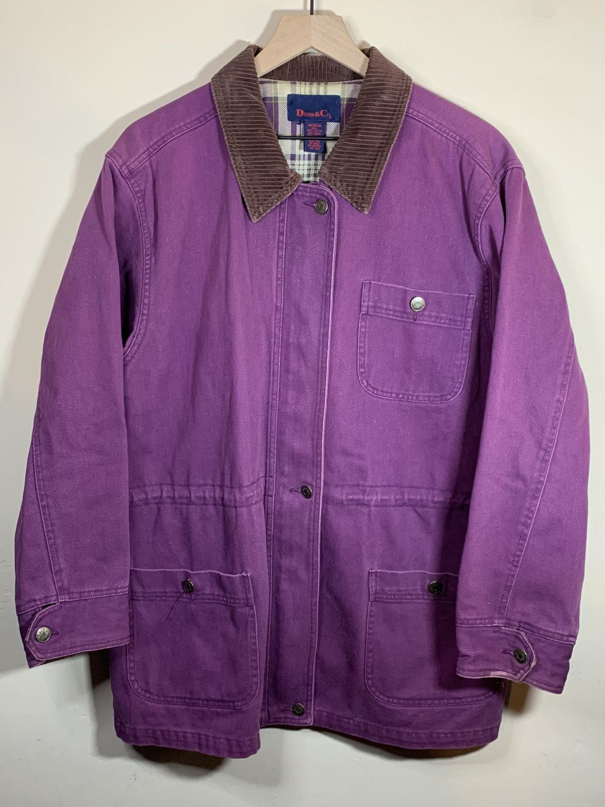 Denim & Co. × Designer × Vintage RARE* Vintage Denim & Co Lined Cord Collar Chore Coat Jacket Size US M / EU 48-50 / 2 - 1 Thumbnail