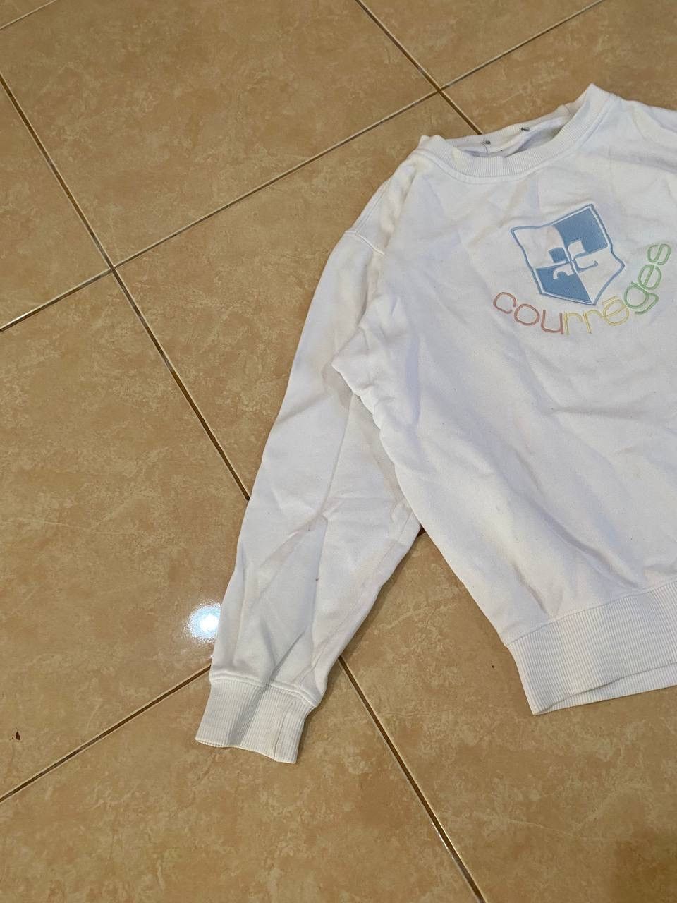 Courreges Vintage Courreges Embroidered Logo Sweatshirt Size S / US 4 / IT 40 - 4 Thumbnail