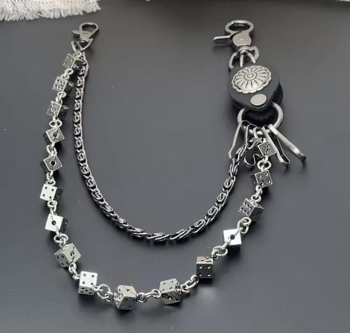 Jewelry Punk Leather Metal Dice Jeans Chain Accessories Size ONE SIZE - 1 Thumbnail