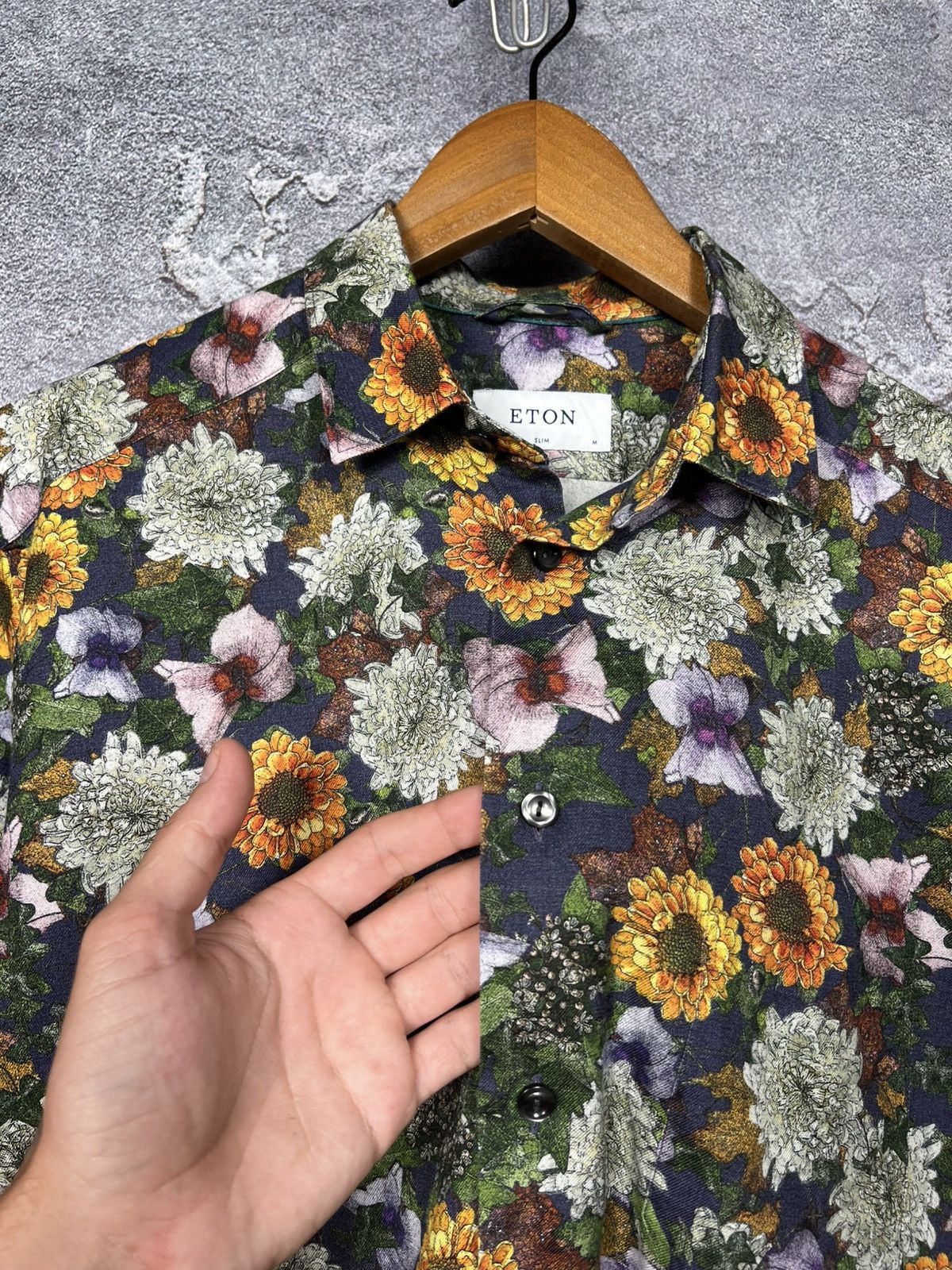 Eton Eton Flower Floral Print Button-up Shirt Size US M / EU 48-50 / 2 - 7 Thumbnail