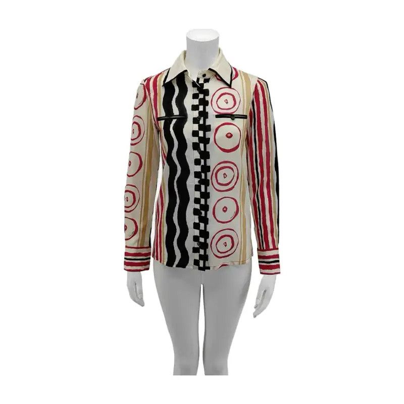 Louis Vuitton Louis Vuitton Multicolor Silk Long Sleeve Shirt 0089 Size XS / US 0-2 / IT 36-38 - 1 Thumbnail