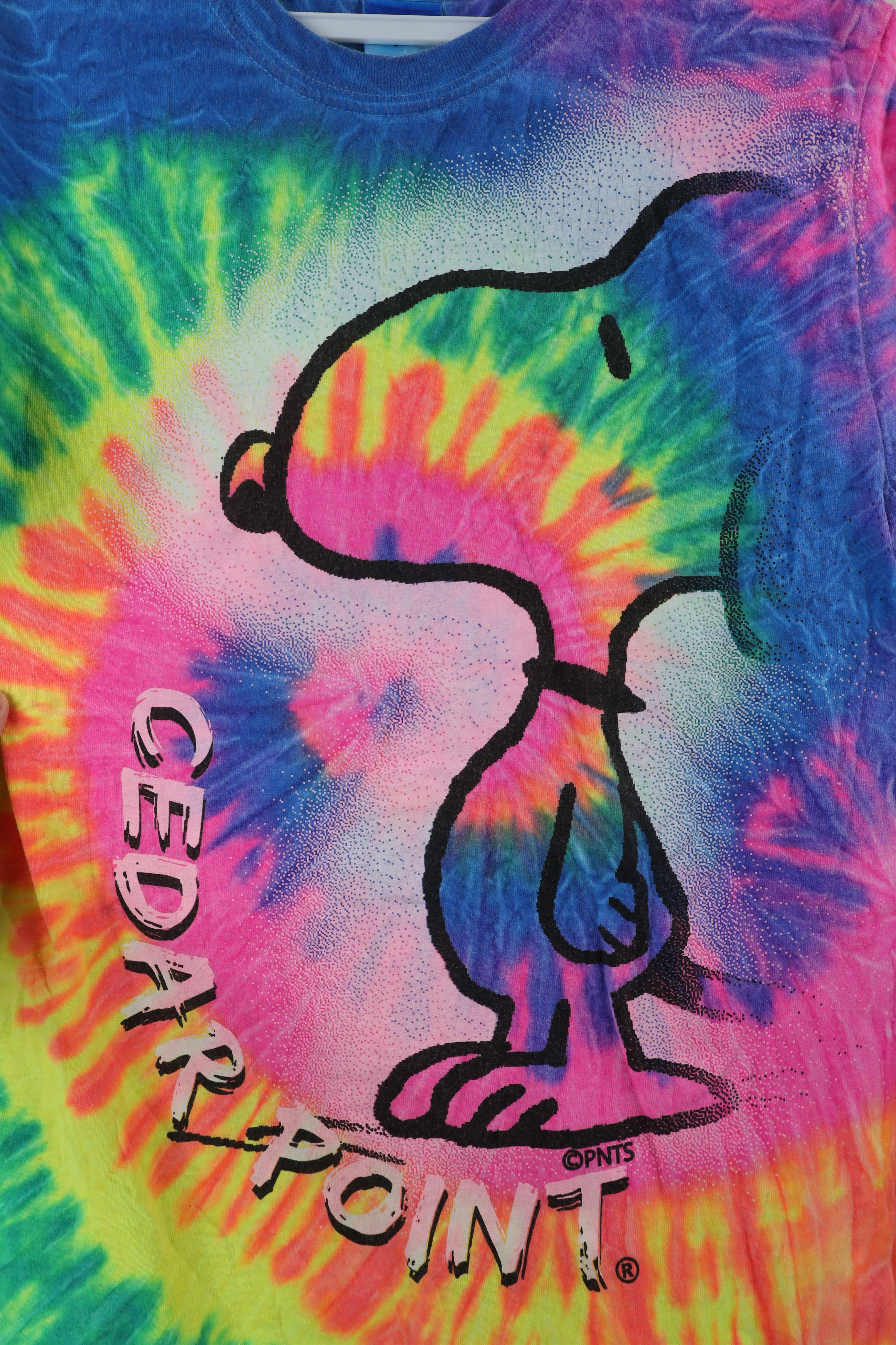 Vintage Vintage Y2K Cedar Point Out Snoopy Rainbow Tie Dye T-Shirt Size US S / EU 44-46 / 1 - 4 Thumbnail