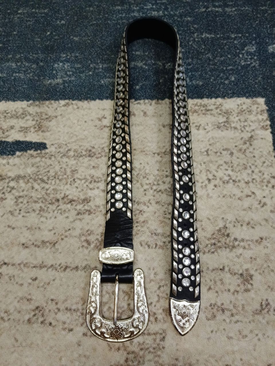 Leather STUDDED SWAROVSKI UNBRAND LEATHER BELT Size ONE SIZE - 2 Thumbnail