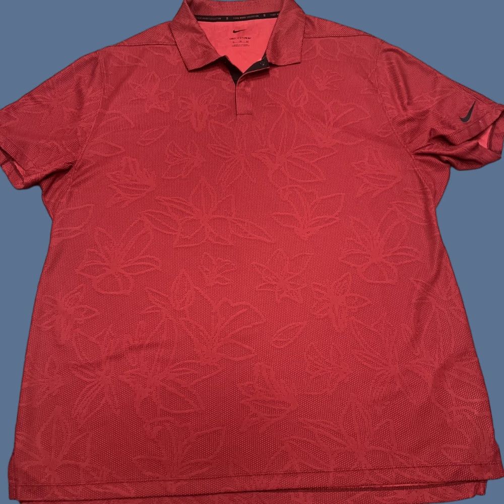 Nike Nike Tiger Woods Dri-Fit Polo Shirt S/S Men XL Red Floral Shirt Size US XL / EU 56 / 4 - 1 Thumbnail