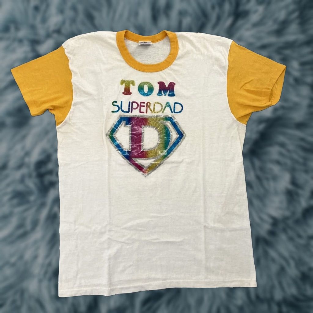 Vintage VINTAGE Tom Super Dad T-Shirt Adult XL San Francisco Press Shirt Unisex 70s White Yellow Iron On XL Mens Womens Size XL Size US XL / EU 56 / 4 - 1 Thumbnail