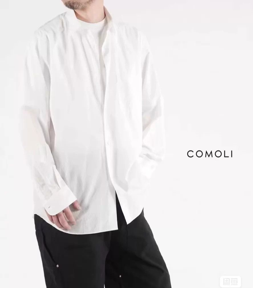 Comoli COMOLI Solid Pocket LS Cotton Shirt White Size 3 Size US L / EU 52-54 / 3 - 1 Thumbnail