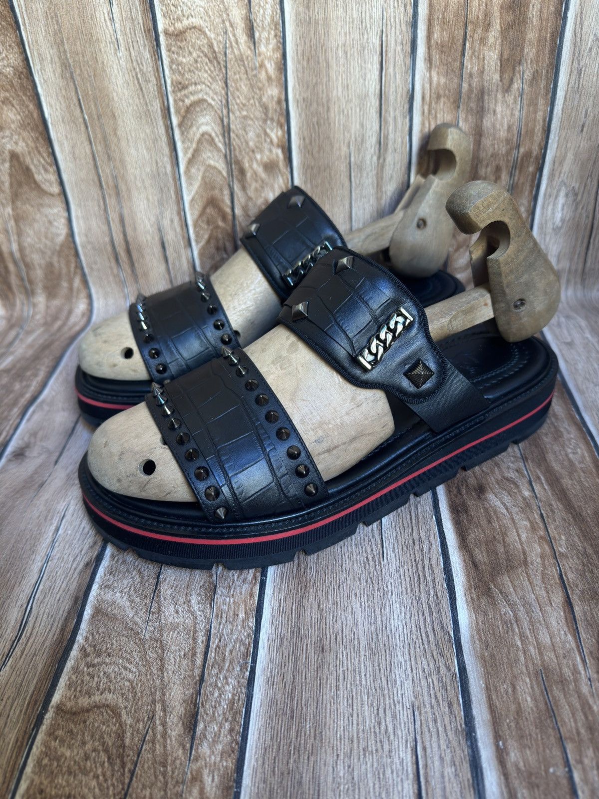Christian Louboutin Rare Crog studded leather sandals Size US 7.5 / EU 40-41 - 1 Thumbnail