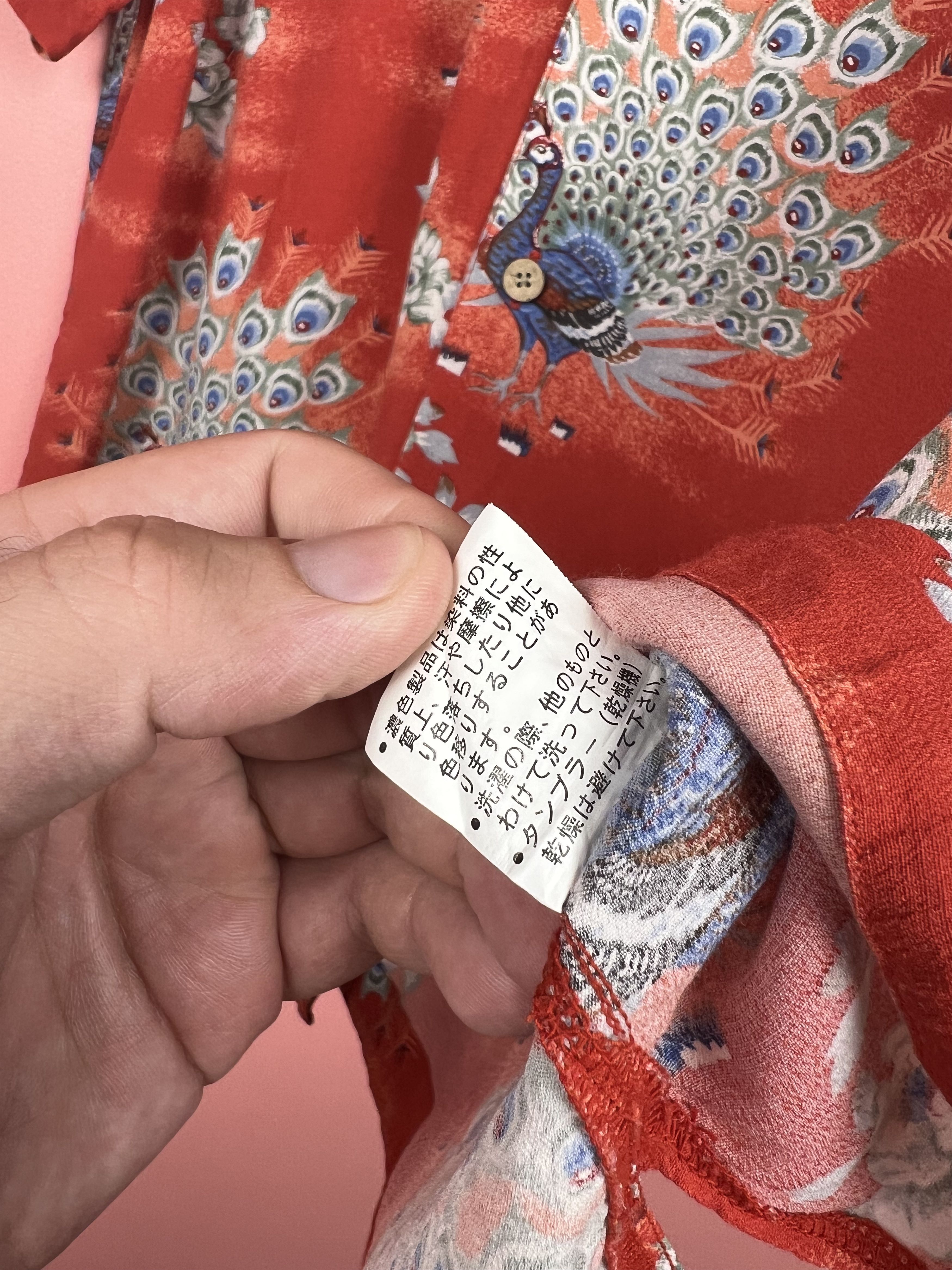 Vintage Red letter red shirt button Hawaiian stile japan Size US L / EU 52-54 / 3 - 6 Thumbnail