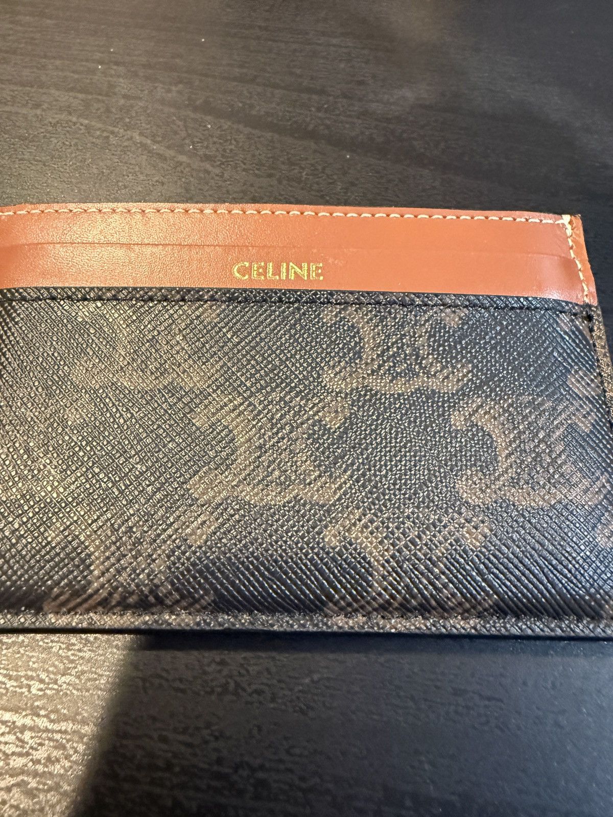 Celine Celine Medium Card Holder in Triomphe Canvas/Calfskin Size ONE SIZE - 2 Thumbnail