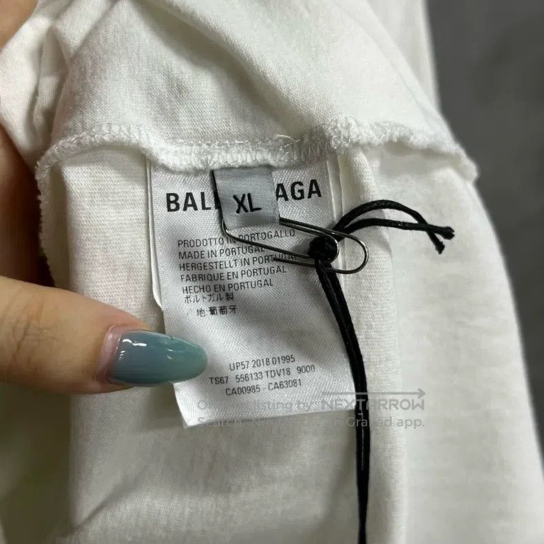 Balenciaga Balenciaga White printed T-shirt with round neck and short Size US XL / EU 56 / 4 - 3 Thumbnail