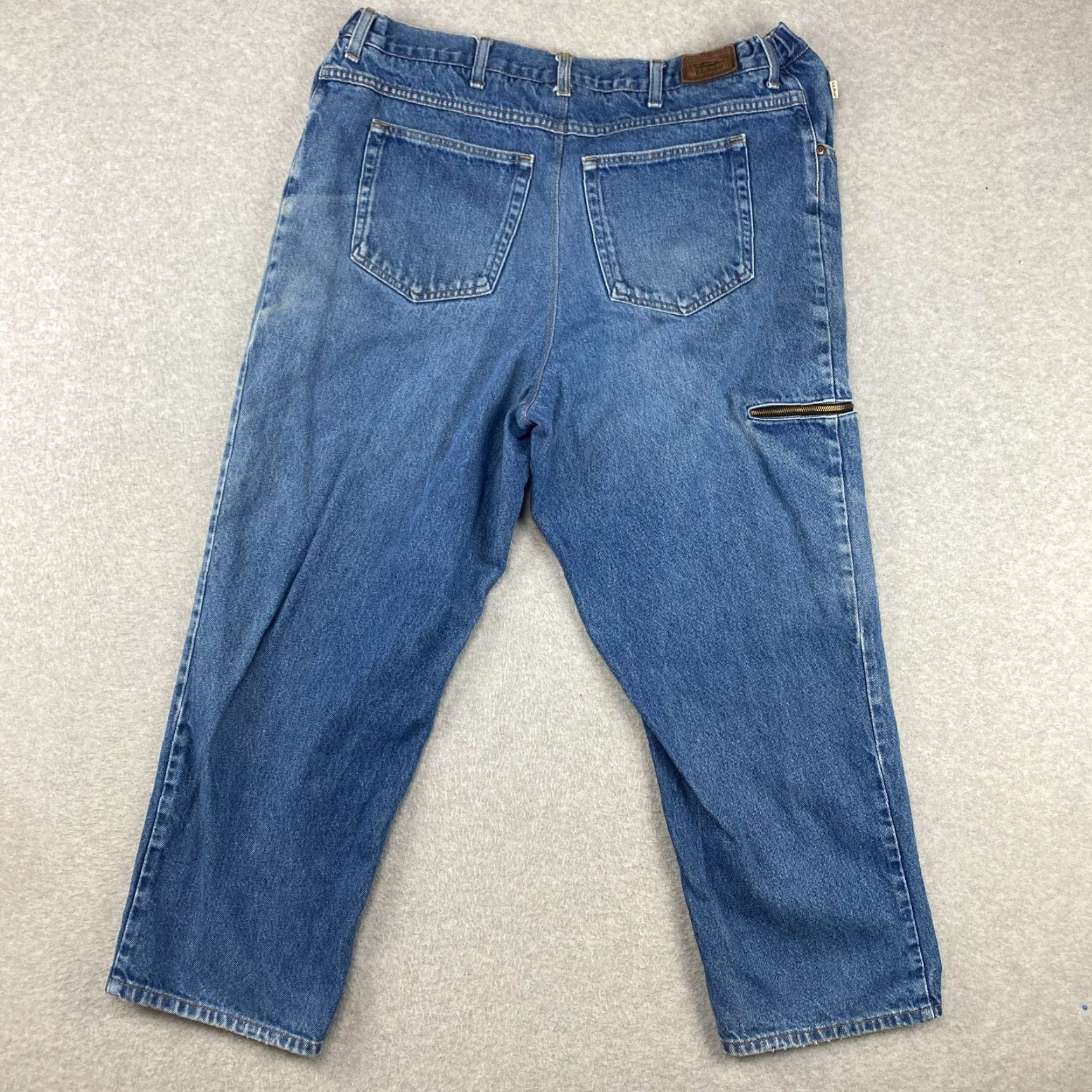 Vintage VINTAGE L.L. Bean Jeans Mens 38 Blue Wide Leg Pocket Zip Stretch Waist Denim 5-Pocket Mens Jeans Size US 38 / EU 54 - 7 Thumbnail