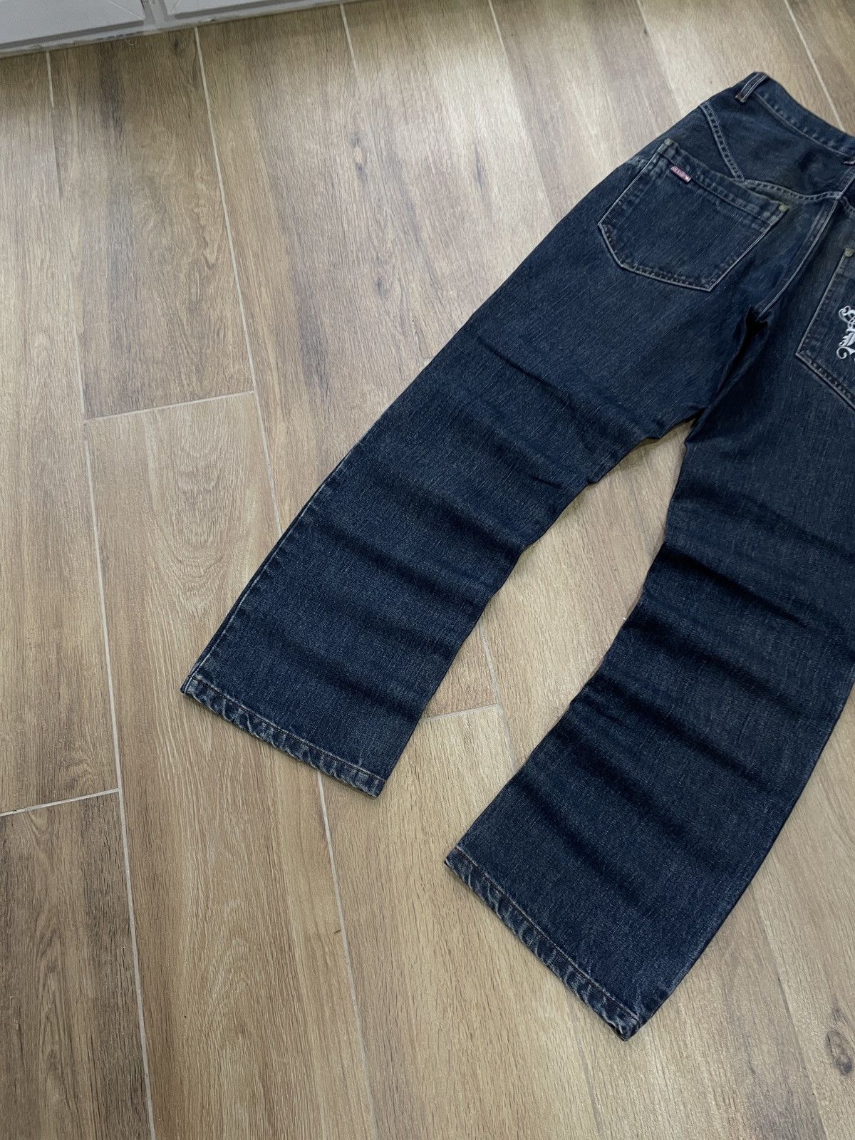 Vintage Vintage Baggy Jeans Flared Avant Garde Y2K Rap Washed Japan Size US 32 / EU 48 - 3 Thumbnail