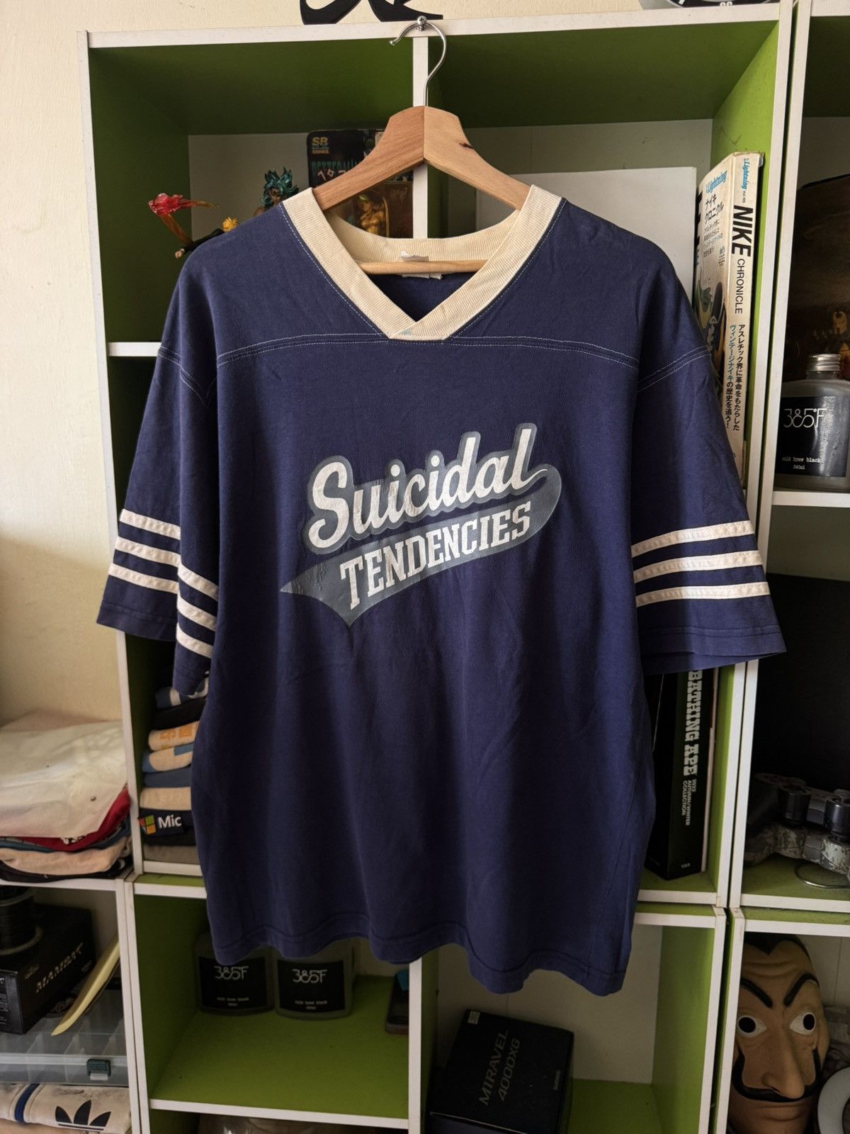 Band Tees VINTAGE 90s SUICIDAL TENDANCIES STRIPE SLEVE V NECK Size US L / EU 52-54 / 3 - 1 Thumbnail