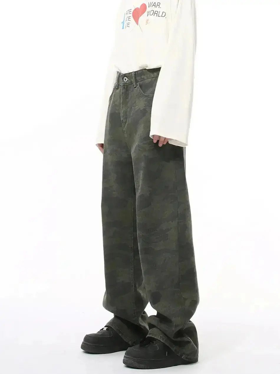 Japanese Brand Retro loose camouflage high street jeans Size US 32 / EU 48 - 2 Thumbnail