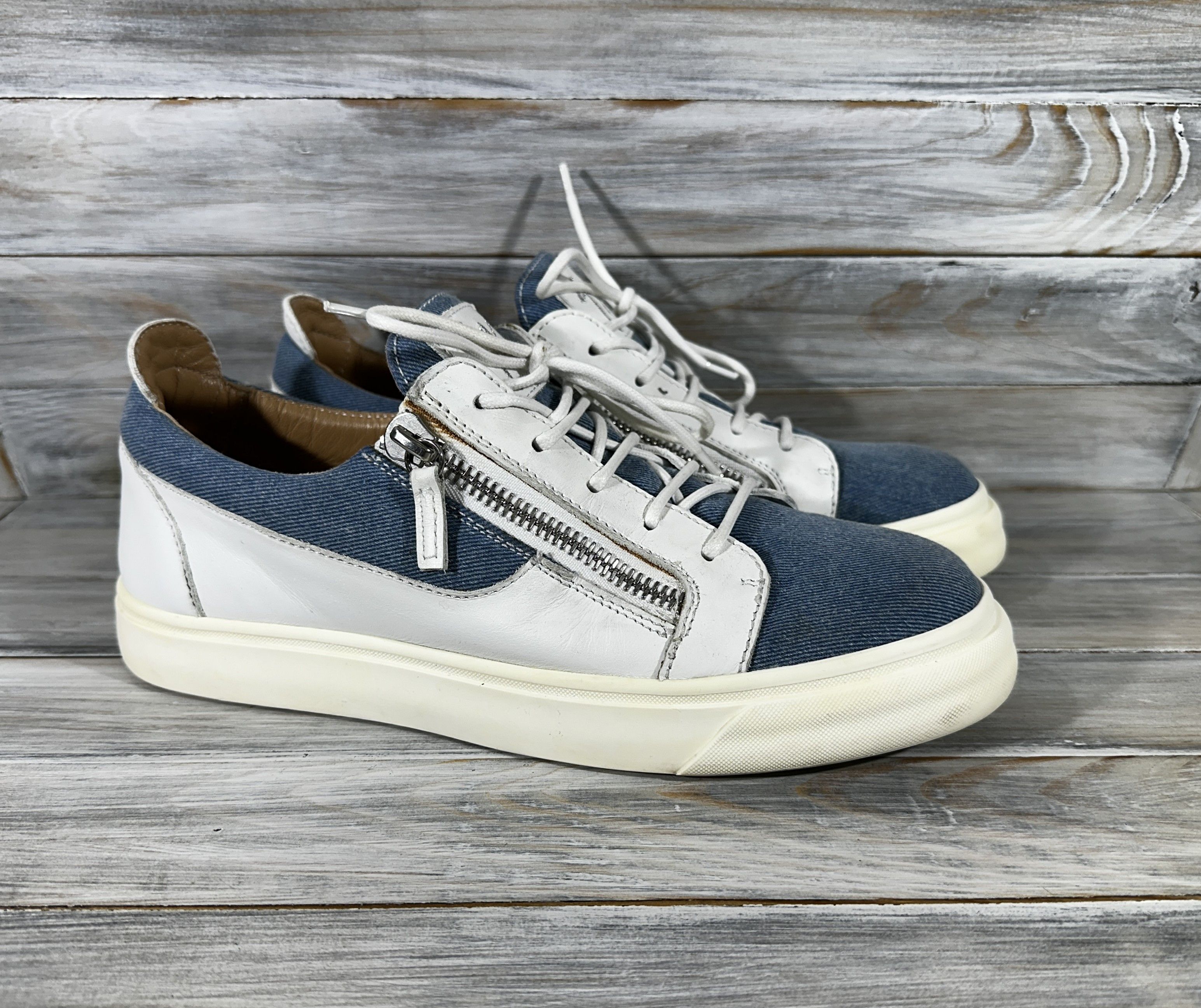 Giuseppe Zanotti Giuseppe Zanotti FRANKIE Denim Low-Top Sneakers MadeInItaly Size US 9 / EU 42 - 1 Thumbnail